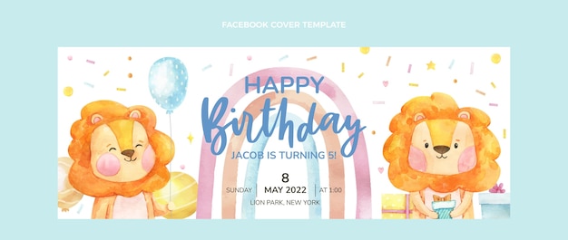 Hand drawn birthday facebook cover