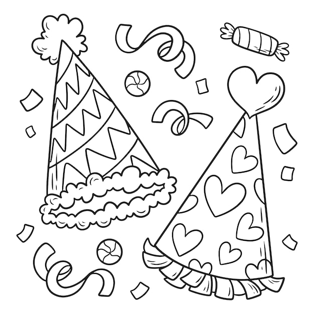 Free vector hand drawn birthday hat illustration