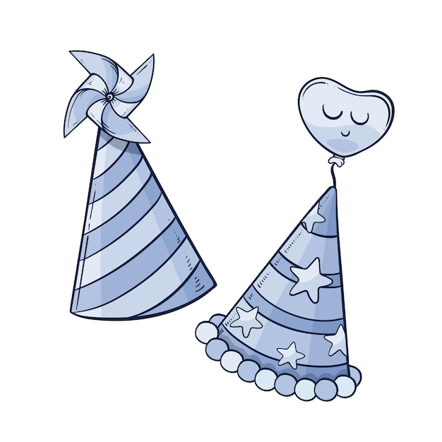 Hand drawn birthday hat illustration