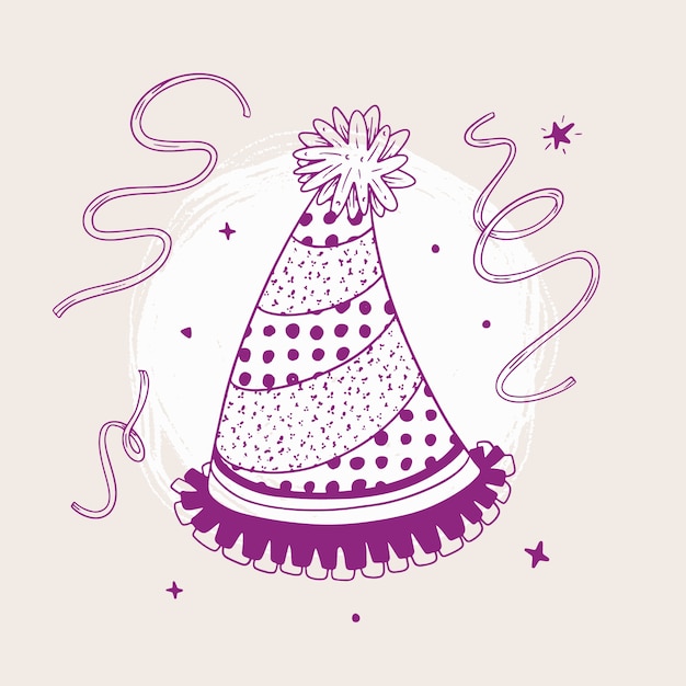 Free Vector hand drawn birthday hat illustration