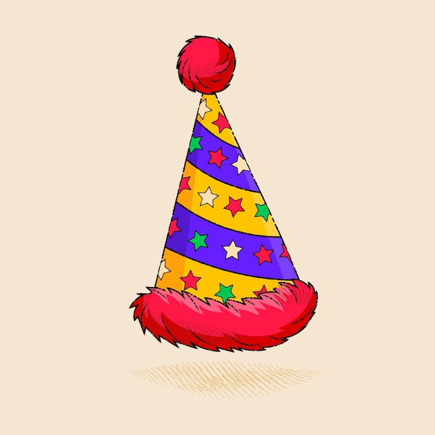 Hand drawn birthday hat illustration