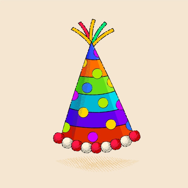 Free Vector hand drawn birthday hat illustration