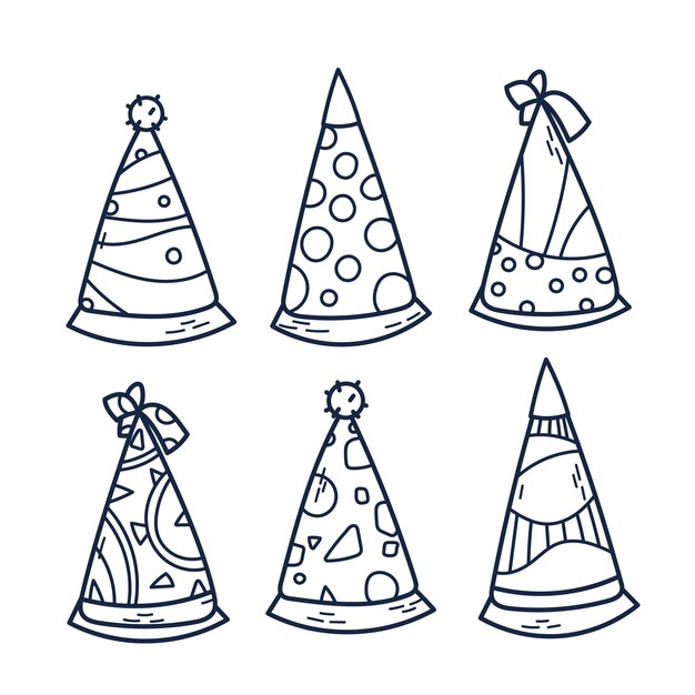 Hand drawn birthday hat illustration