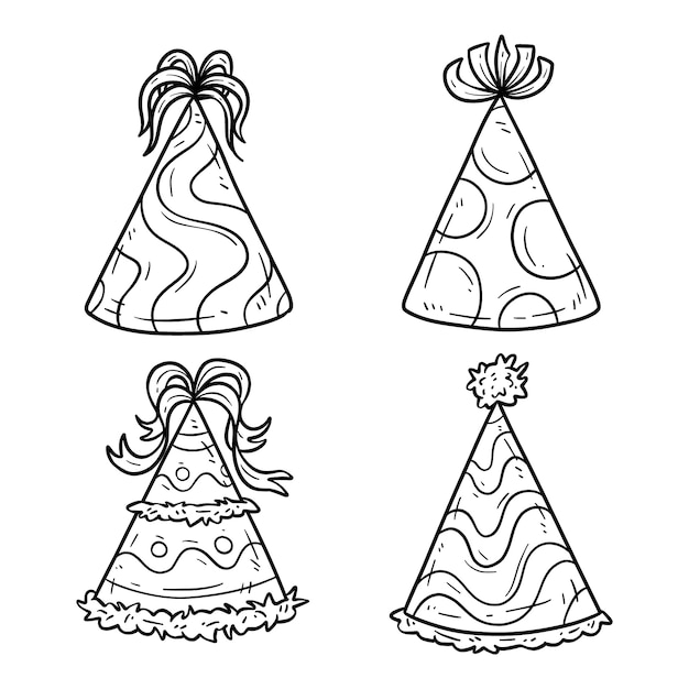 Hand drawn birthday hat illustration