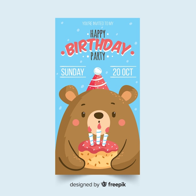 Hand drawn birthday invitation template