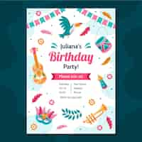 Free vector hand drawn birthday invitation template