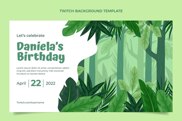 Hand drawn birthday party twitch background