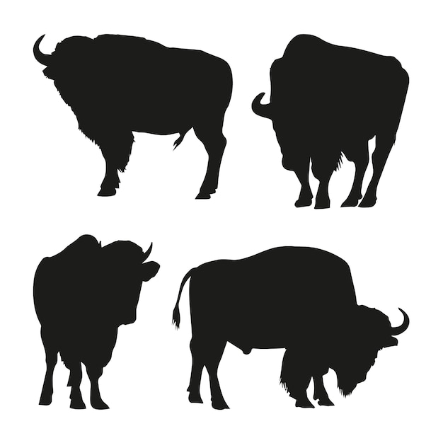 Free Vector hand drawn bison silhouette