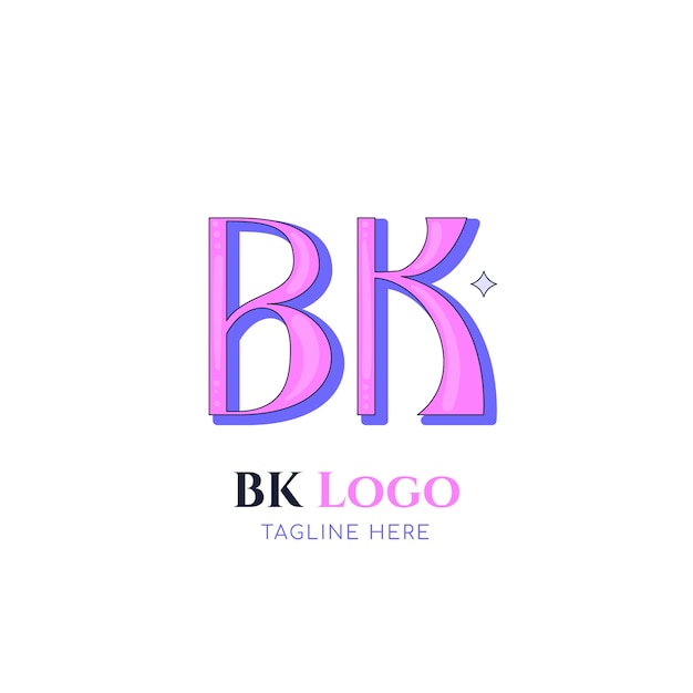 Free Vector hand drawn bk  logo template