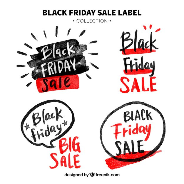 Hand drawn black friday badges