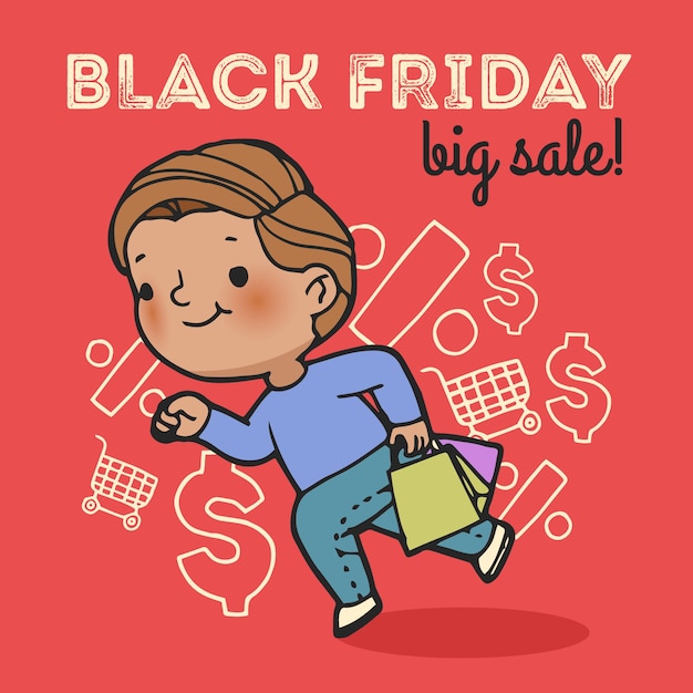 Hand drawn black friday banner