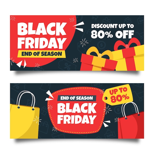 Hand drawn black friday banners