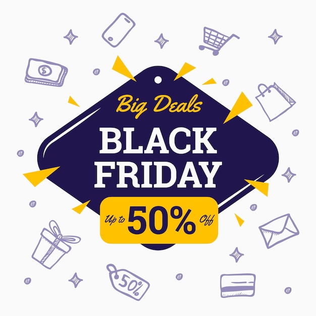 Free Vector hand drawn black friday concept