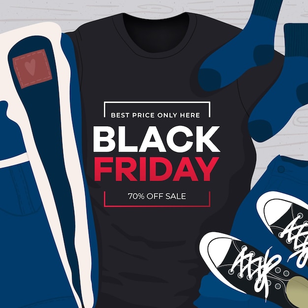 Free vector hand drawn black friday sale banner