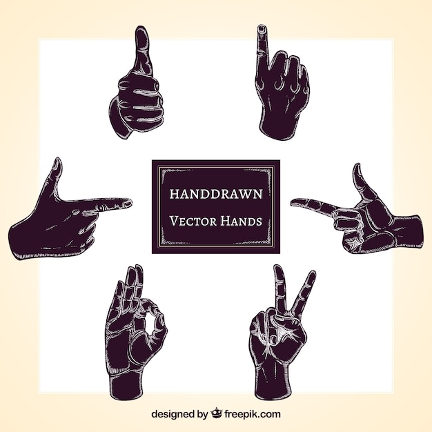 Free Vector hand drawn black hands