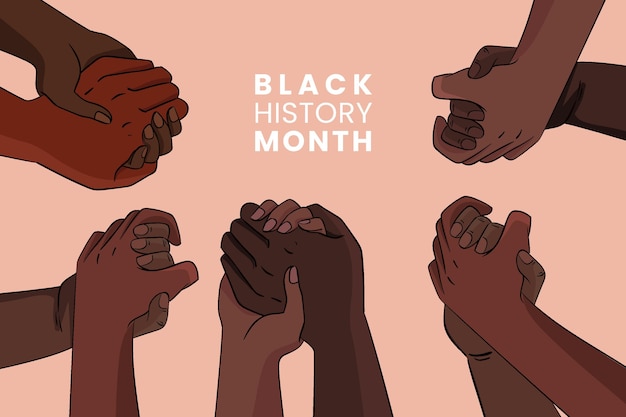 Hand drawn black history month background