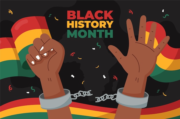 Hand drawn black history month background