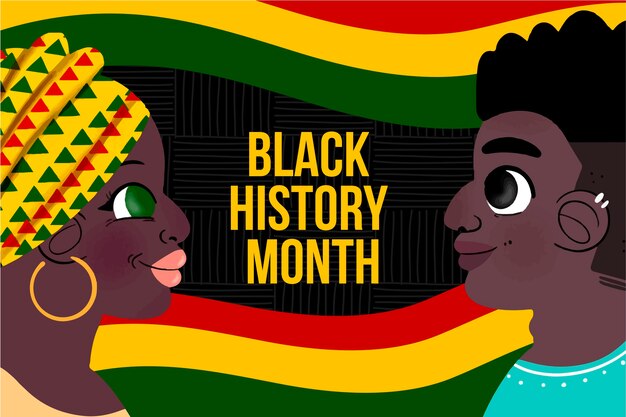 Hand drawn black history month background