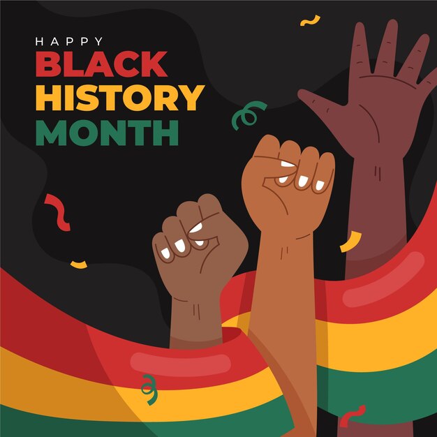 Hand drawn black history month illustration