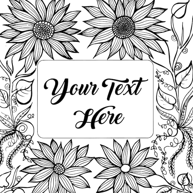 Free Vector hand drawn black & white adult coloring background