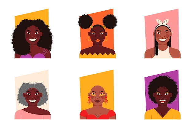 Free Vector hand drawn black woman illustration