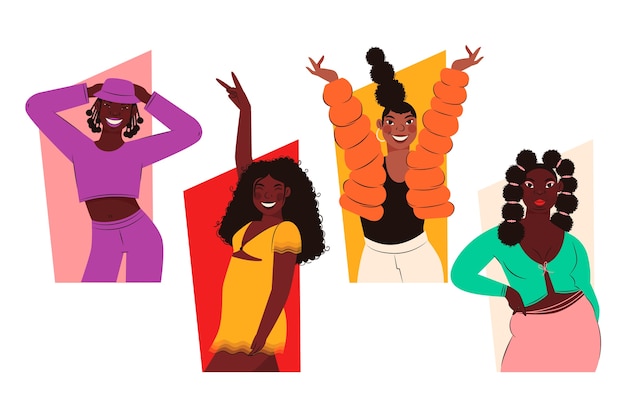 Free Vector hand drawn black woman illustration