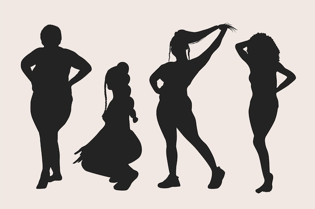 Free Vector hand drawn black woman silhouette