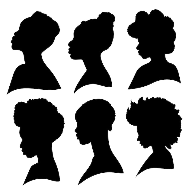 Free Vector hand drawn black woman silhouette