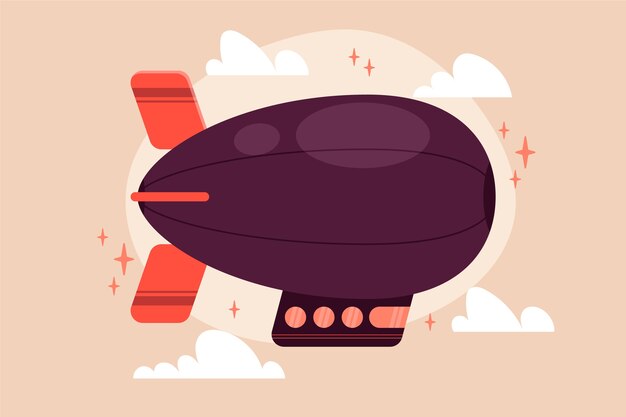 Hand drawn blimp illustration