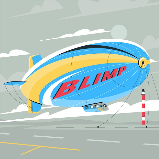 Free vector hand drawn blimp illustration