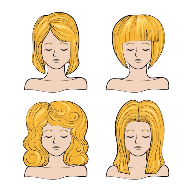 Free Vector hand drawn blonde hair cartoon illustration