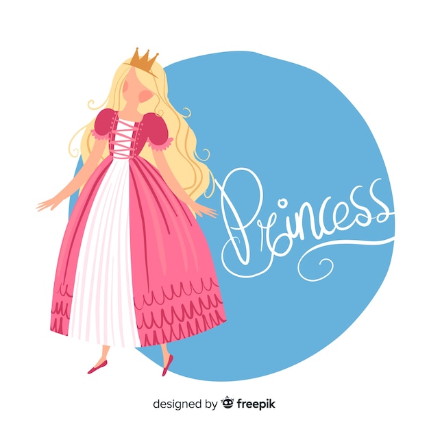 Hand drawn blonde princess portrait