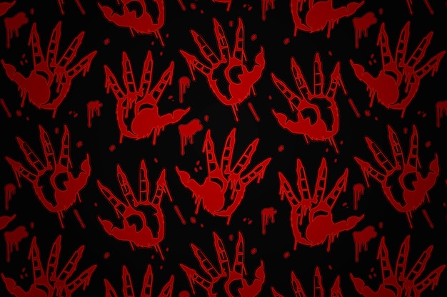 Free Vector hand drawn blood handprint background