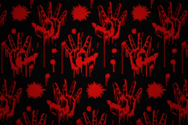 Free Vector hand drawn blood handprint background