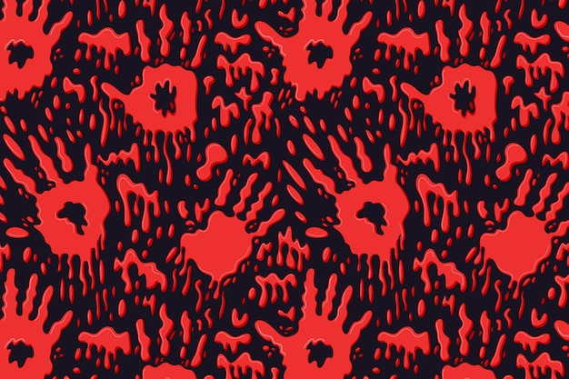 Hand drawn blood handprint background