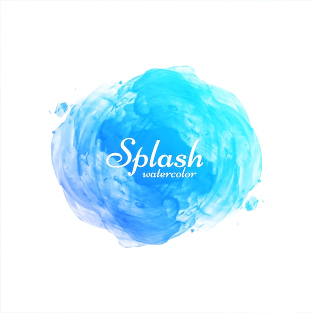 Free Vector hand drawn blue watercolor splash design background