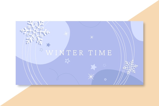 Hand drawn blue winter blog header