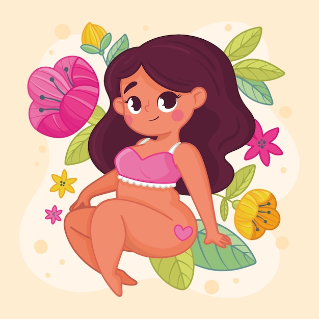 Free Vector hand drawn body positive illustration