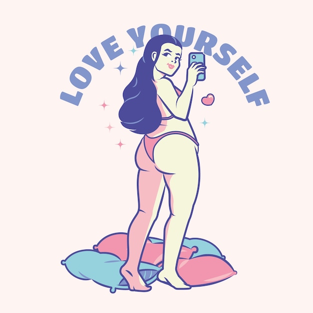 Free Vector hand drawn  body positive illustration