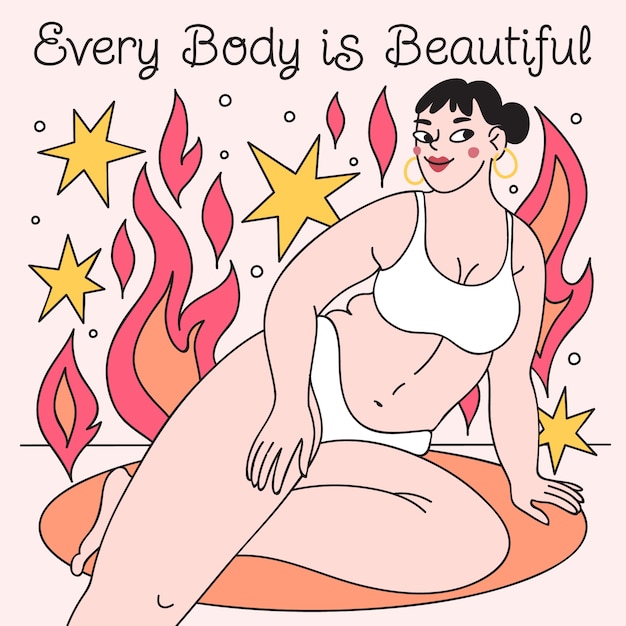 Free Vector hand drawn body positive illustration