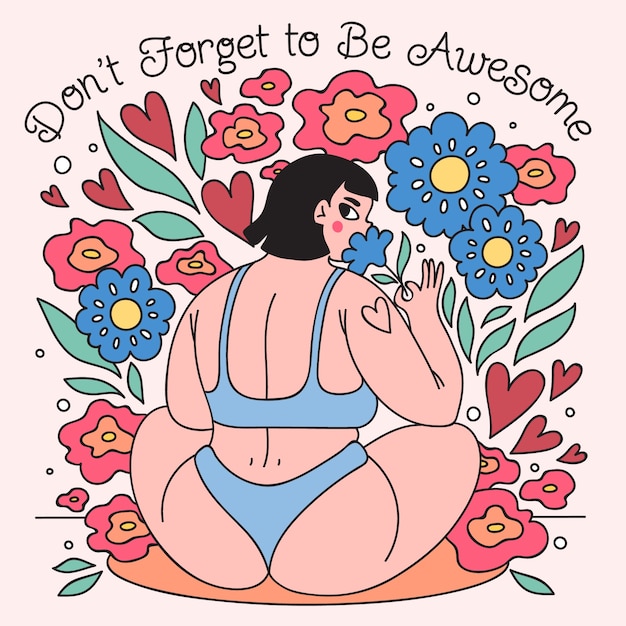 Free vector hand drawn body positive illustration