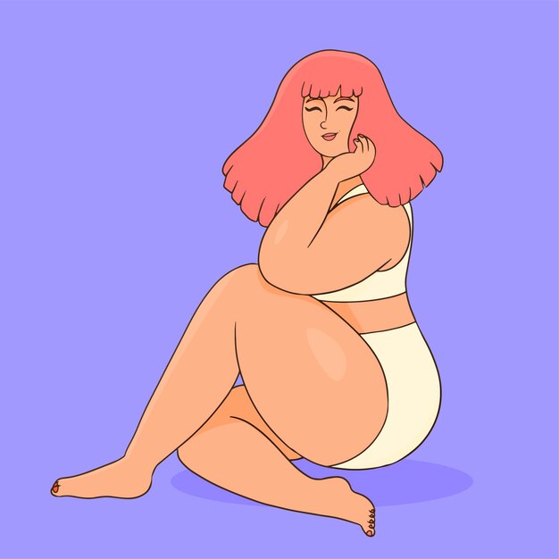 Hand drawn body positive illustration