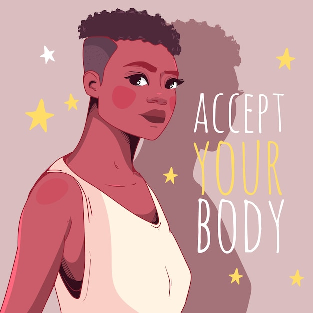 Hand drawn body positive illustration