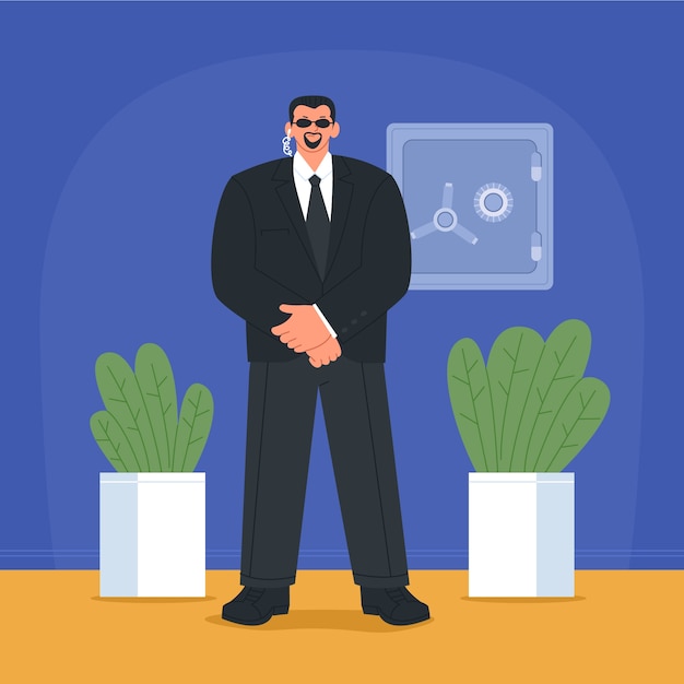 Free Vector hand drawn bodyguard illustration