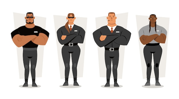 Free Vector hand drawn bodyguard illustration