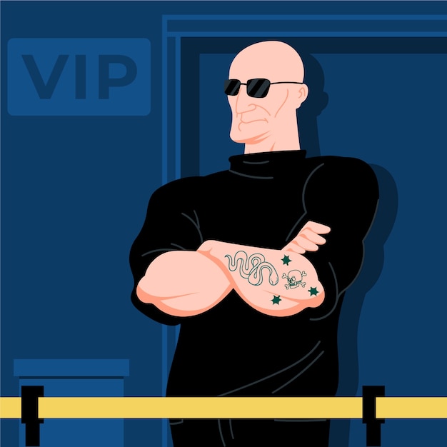 Free Vector hand drawn bodyguard illustration