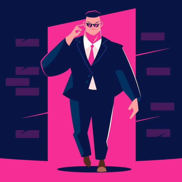 Free vector hand drawn bodyguard illustration