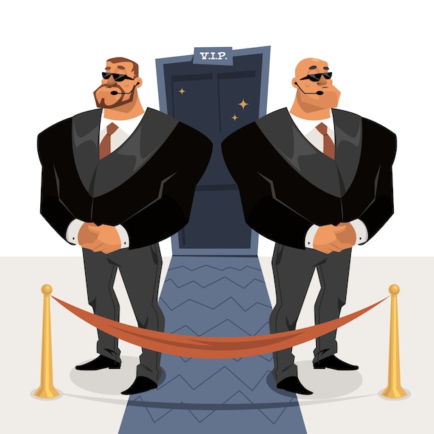 Free Vector hand drawn bodyguard illustration