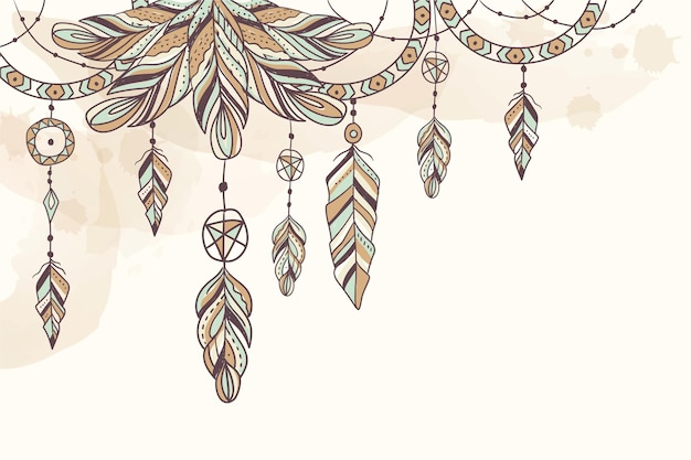 Hand drawn boho background