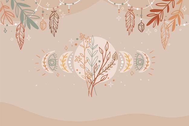 Hand drawn boho background